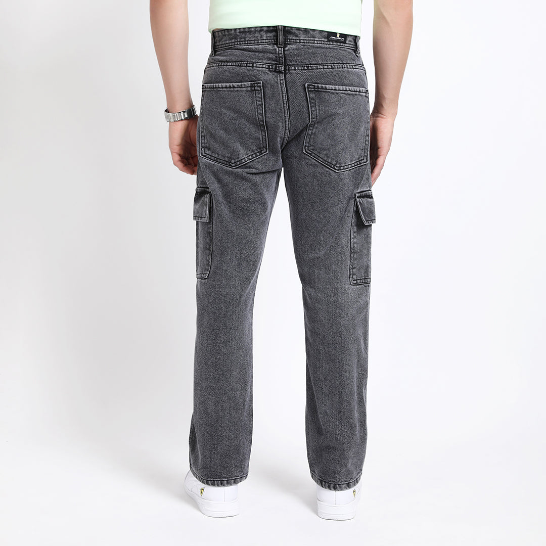 BLACK BAGGY CARGO FIT JEANS 4725-2